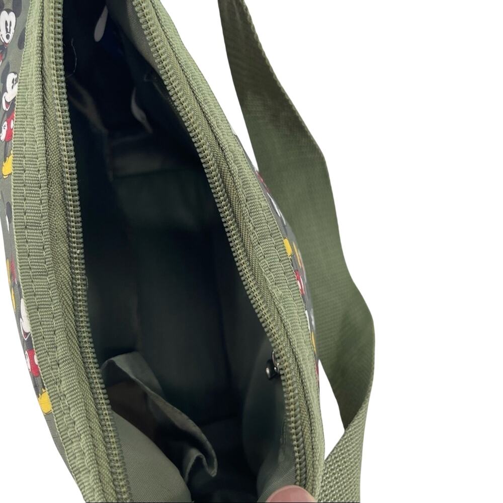 Disney Mickey Mouse Cartoon Canvas Style Lightweight Army Green Shoulder Purse View 4